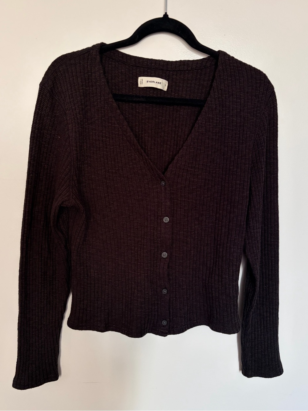 Everlane Organic Cotton Blend Black Cardigan - XL